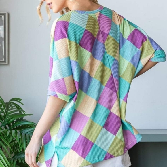 New Argyle Waffle Knit Top - Picture 4 of 4